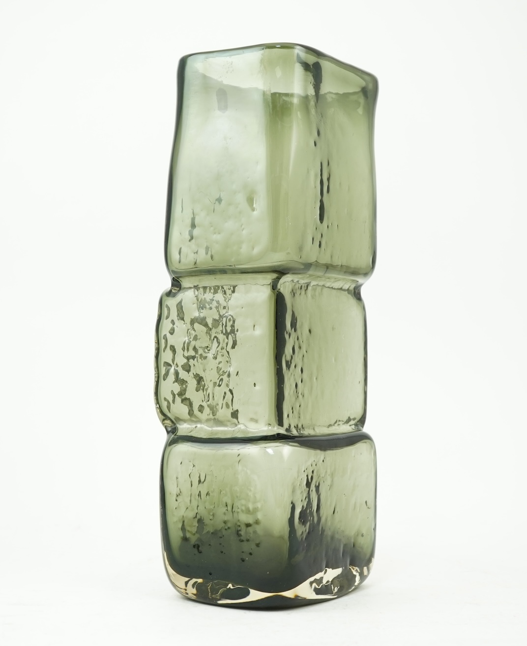 Whitefriars: A Textured range 'Drunken Bricklayer' vase designed by Geoffrey Baxter